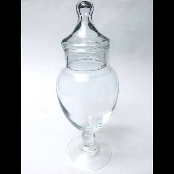 DECORATIVE - FANCY - APOTHECARY GLASS - JAR - CANISTER WITH LID - Picture 1 of 2